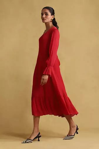 Pink solid dress by RITU KUMAR