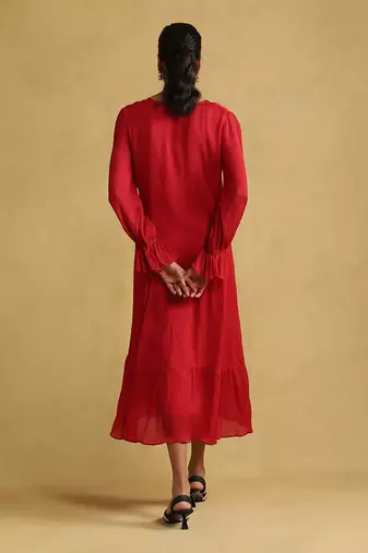 Pink solid dress by RITU KUMAR