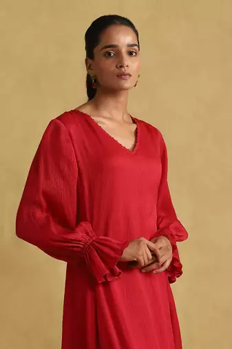 Pink solid dress by RITU KUMAR
