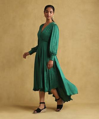 Teal solid dress by RITU KUMAR 2