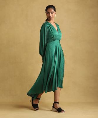 Teal solid dress by RITU KUMAR 3
