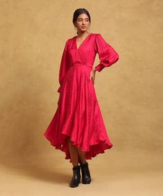 Red solid dress by RITU KUMAR 1