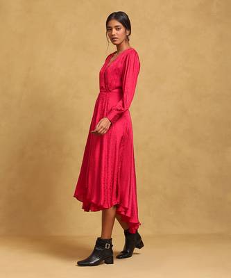 Red solid dress by RITU KUMAR 2