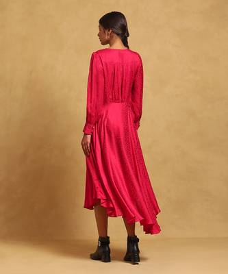 Red solid dress by RITU KUMAR 4