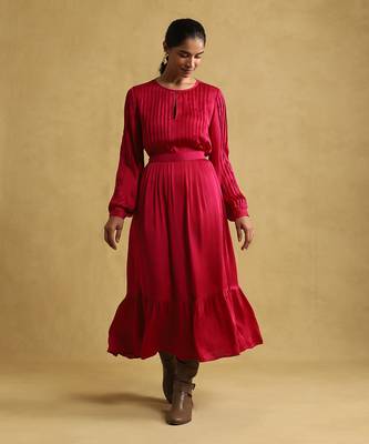 Pink solid dress by RITU KUMAR 1