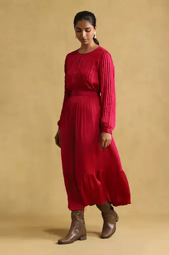 Pink solid dress by RITU KUMAR