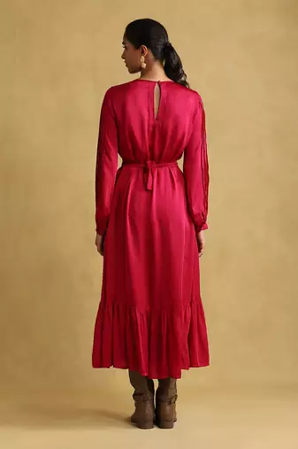Pink solid dress by RITU KUMAR