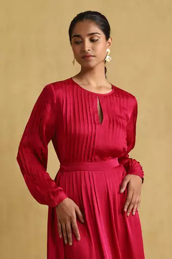 Pink solid dress by RITU KUMAR