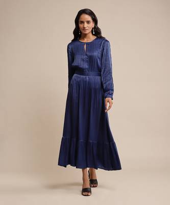 Blue solid dress by RITU KUMAR 1