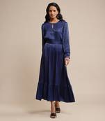 Blue solid dress by RITU KUMAR