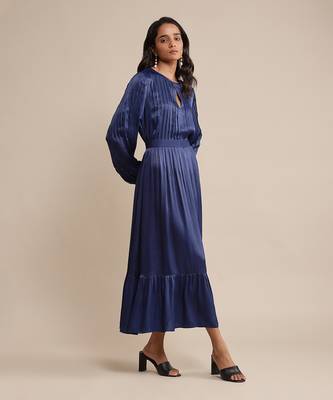 Blue solid dress by RITU KUMAR 3