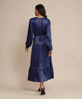 Blue solid dress by RITU KUMAR 4