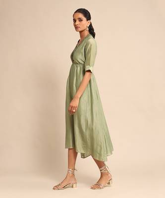 Green solid dress by RITU KUMAR 2