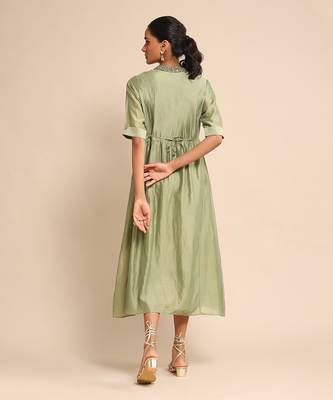 Green solid dress by RITU KUMAR 4