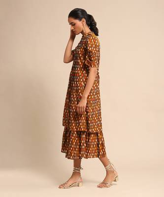 Brown checkered dress by RITU KUMAR 2