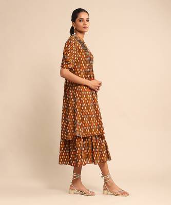 Brown checkered dress by RITU KUMAR 3