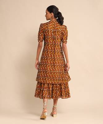 Brown checkered dress by RITU KUMAR 4