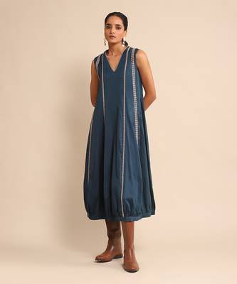 Blue lace insert dress by RITU KUMAR 1