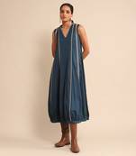 Blue lace insert dress by RITU KUMAR