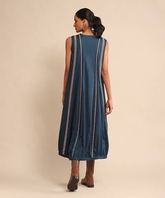 Blue lace insert dress by RITU KUMAR 4