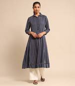 Blue striped dress by RITU KUMAR