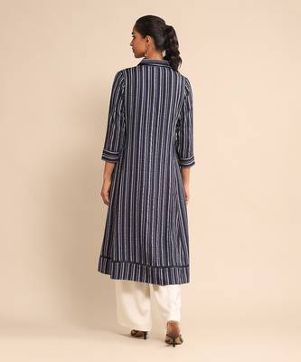 Blue striped dress by RITU KUMAR 4