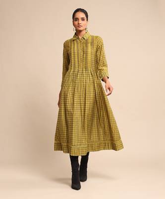 Yellow checkered dress by RITU KUMAR 1