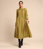 Yellow checkered dress by RITU KUMAR