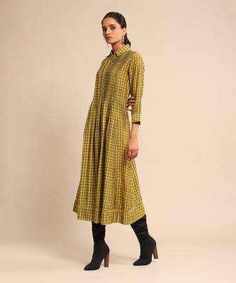 Yellow checkered dress by RITU KUMAR 2