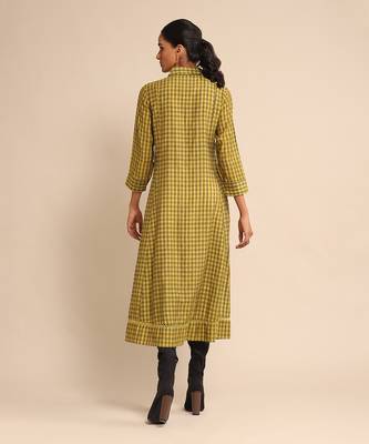 Yellow checkered dress by RITU KUMAR 4
