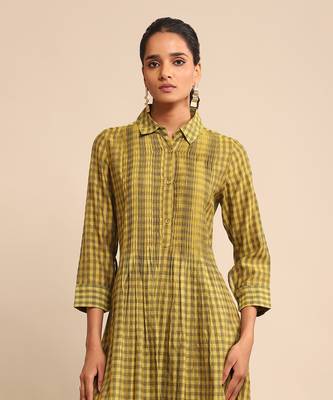 Yellow checkered dress by RITU KUMAR 5