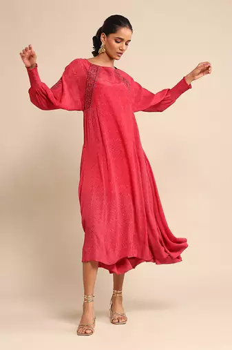 Fuschia printed dress by RITU KUMAR