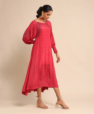 Fuschia printed dress by RITU KUMAR 3