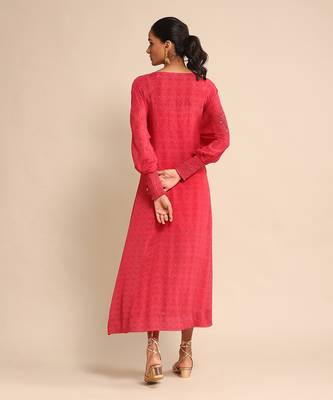Fuschia printed dress by RITU KUMAR 4