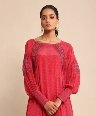 Fuschia printed dress by RITU KUMAR 5