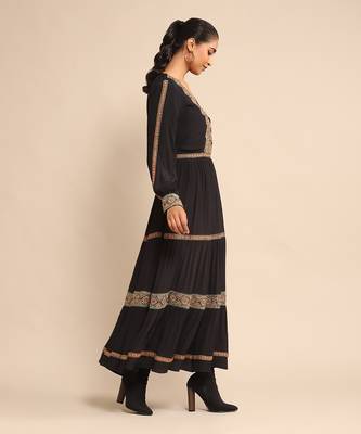 Black embroidered dress by RITU KUMAR 3