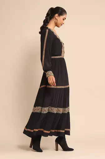 Black embroidered dress by RITU KUMAR