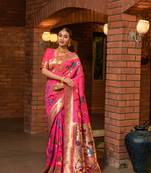 Premium! Masterpiece Handloom All Over Zari Silk Blend Paithani Saree