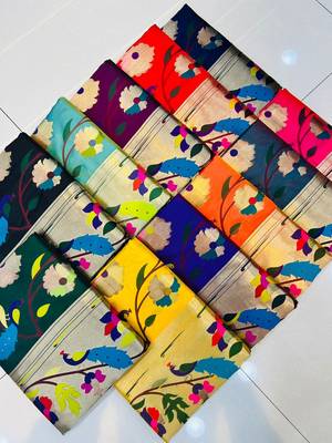 Premium! Masterpiece Handloom All Over Zari Silk Blend Paithani Saree 2