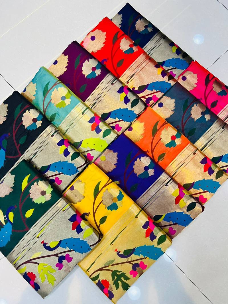 Premium! Masterpiece Handloom All Over Zari Silk Blend Paithani Saree