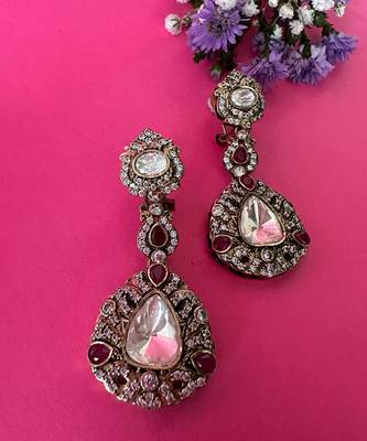 Addah moissanite polki earrings 1
