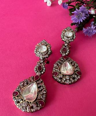 Addah moissanite polki earrings 2