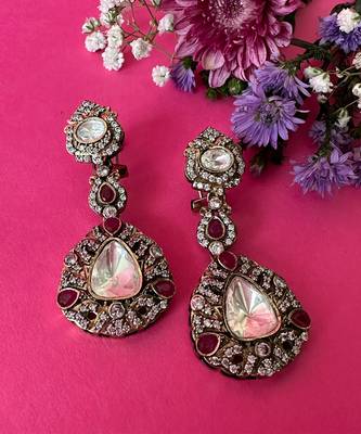 Addah moissanite polki earrings 3