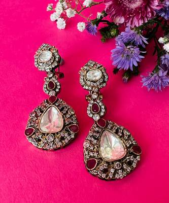 Addah moissanite polki earrings 4