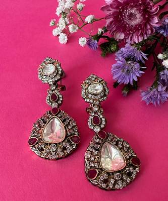 Addah moissanite polki earrings 5
