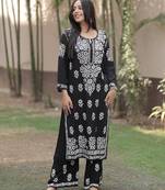 Lucknowi chikankari kurti plazzo set