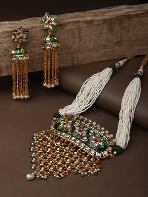 White Kundan Choker Necklace Set 2