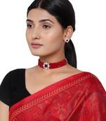 Red Kundan Choker Necklace Set
