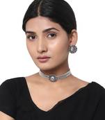 Black Oxidised Choker Necklace Set