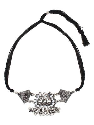 Oxidised Designer Choker Necklace Set 1
